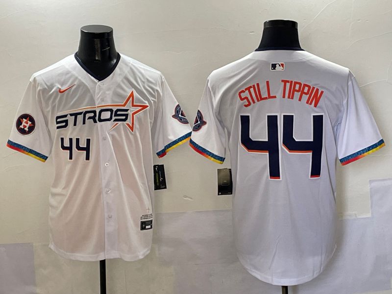 Men Houston Astros #44 Still Tippin White Four generations Joint Name 2025 Nike MLB Jersey style 38